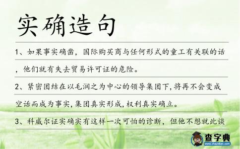 實確造句