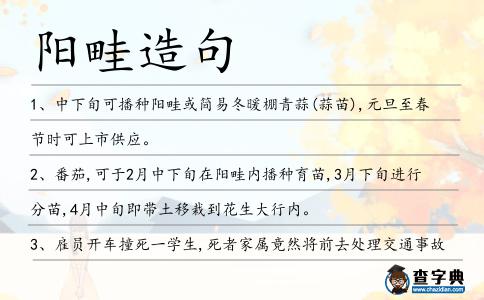 陽畦造句