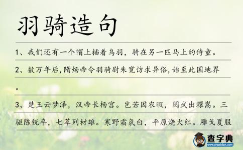 羽騎造句