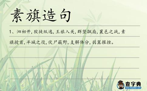 素旗造句