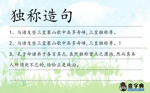 獨稱造句