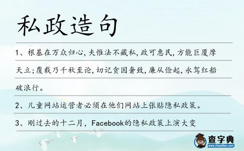 私政造句