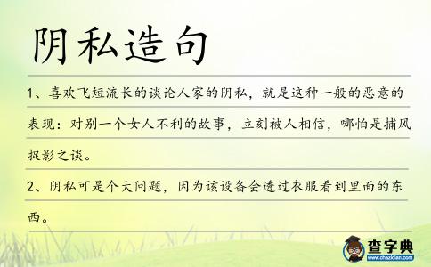 陰私造句