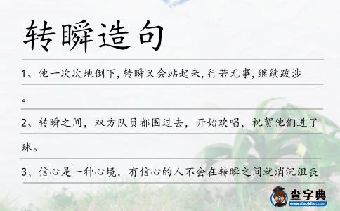 轉(zhuǎn)瞬造句