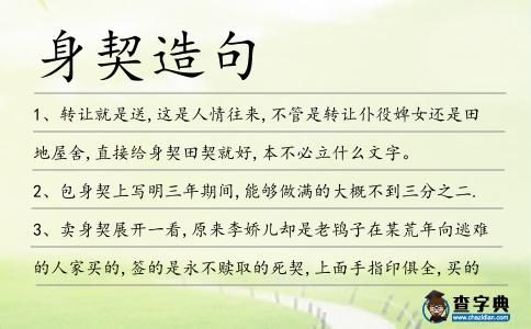 身契造句