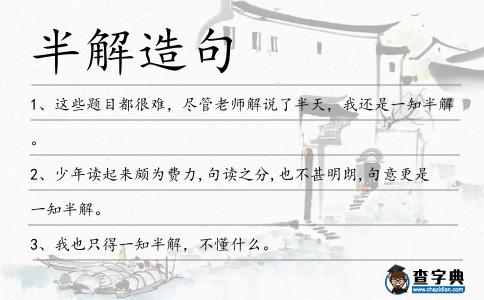 半解造句