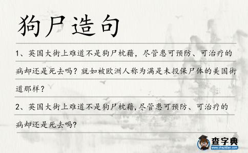 狗尸造句
