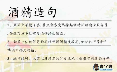 酒精造句