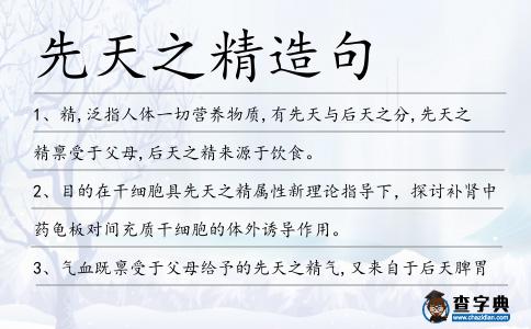 先天之精造句