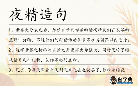 夜精造句