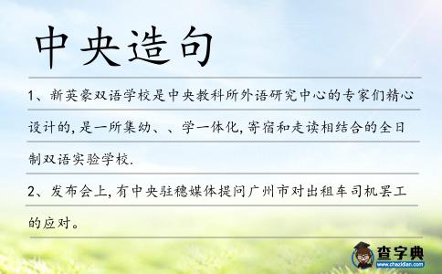中央造句