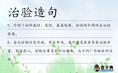 治驗造句