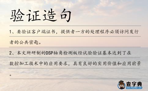 驗證造句