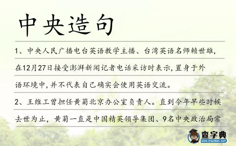 中央造句