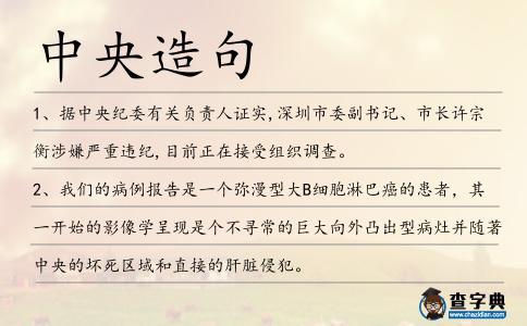 中央造句