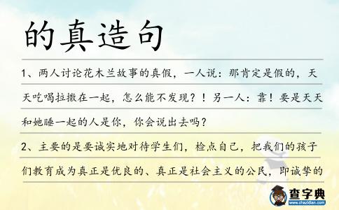 的真造句