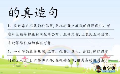 的真造句
