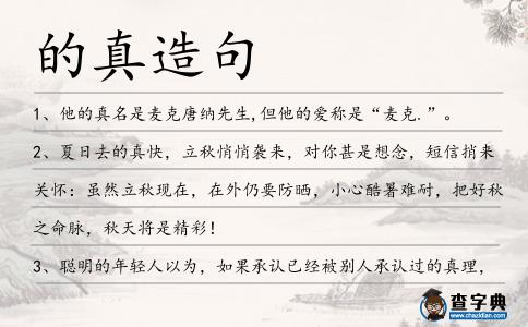 的真造句