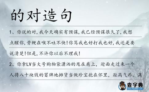 的對造句