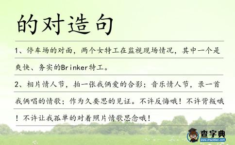 的對造句