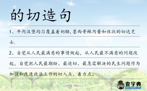 的切造句
