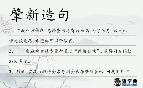 肇新造句