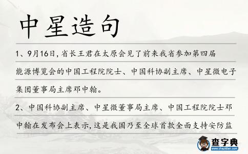 中星造句