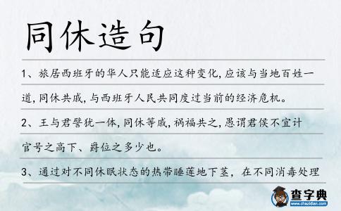同休造句