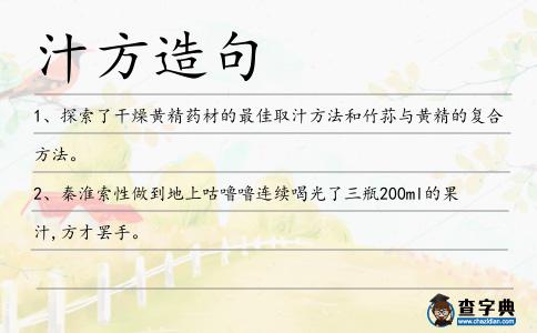 汁方造句
