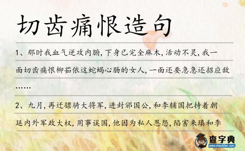 切齒痛恨造句