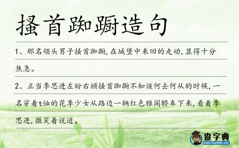 搔首踟躕造句