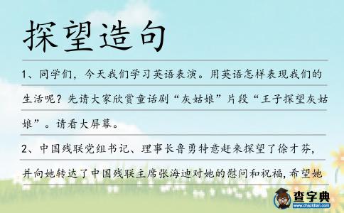 探望造句