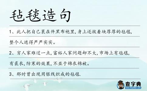 氈毯造句