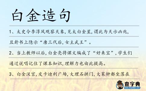 白金造句