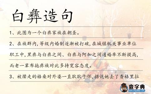 白彝造句