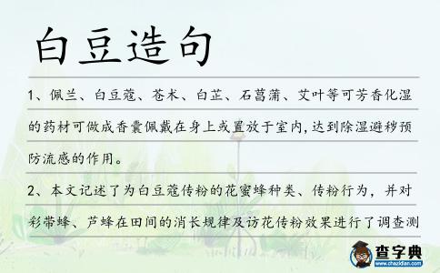 白豆造句