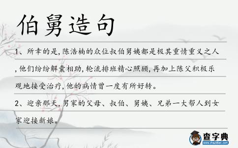伯舅造句