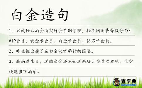 白金造句