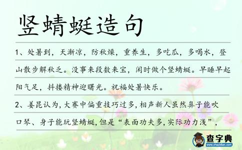 豎蜻蜓造句