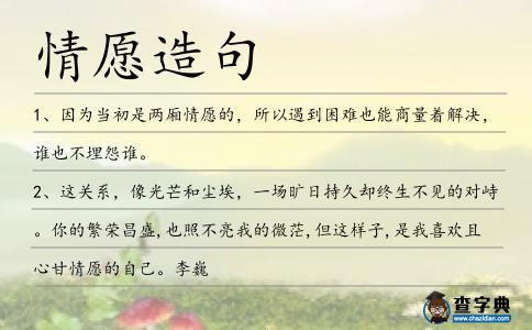 情愿造句