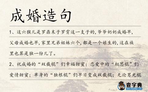 成婚造句