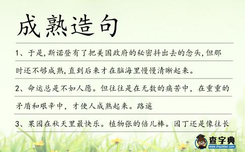成熟造句