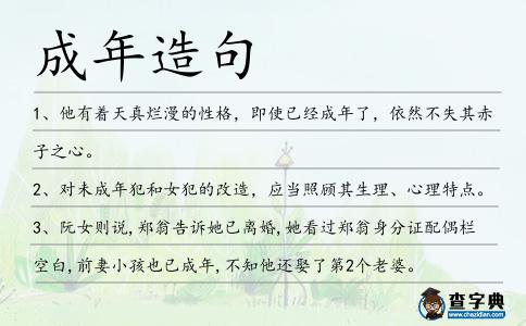 成年造句