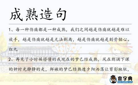 成熟造句