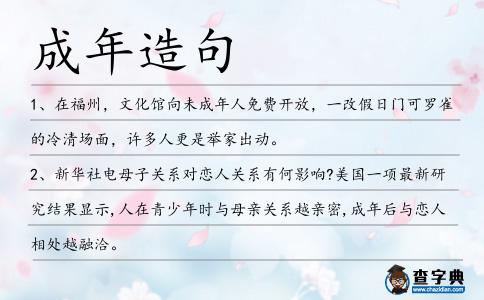 成年造句