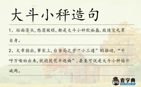 大斗小秤造句