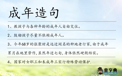 成年造句