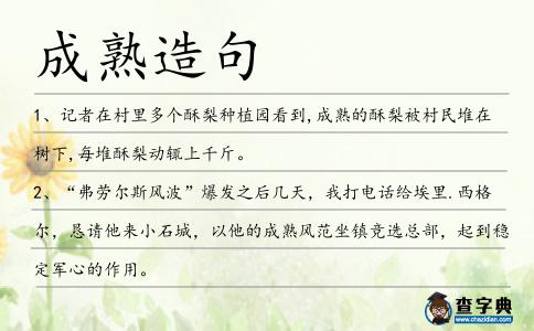 成熟造句
