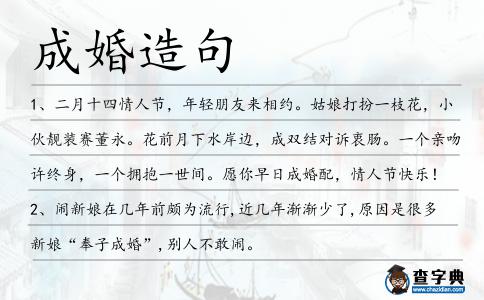成婚造句