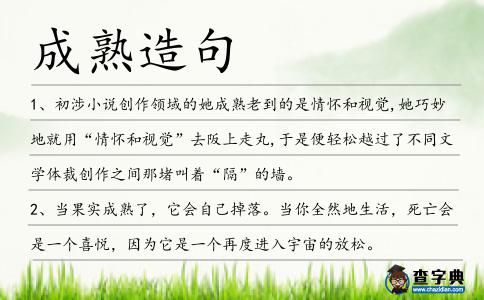 成熟造句